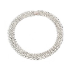 Hollow chain necklace with a silver wide chain for women