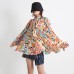 Retro Hong Kong style personalized loose printed shirt women's long-sleeved shirt
