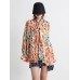 Retro Hong Kong style personalized loose printed shirt women's long-sleeved shirt
