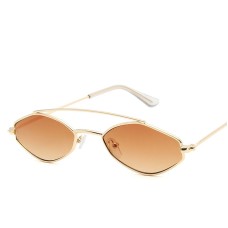 Sunglasses for women, fashionable polygonal small frame sunglasses for men, personalized double bridge glasses
