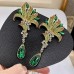 Green water droplets, high-end earrings, leaves, flower bouquets, and earrings for women