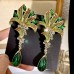 Green water droplets, high-end earrings, leaves, flower bouquets, and earrings for women