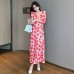 Summer new style red seaside vacation long one piece joint