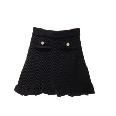 Sleeveless crop top + A-line skirt ear-hemmed single-breasted suit
