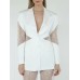 Niche design lace stitching solid color suit jacket for women