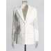 Niche design lace stitching solid color suit jacket for women