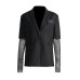 Stitched black mid-length silhouette blazer fashionable temperament jacket for women