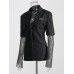 Stitched black mid-length silhouette blazer fashionable temperament jacket for women