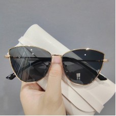 Metal small frame cat eye sunglasses for women street photography sunglasses