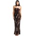 Fashionable and Sexy Wrapped Chest One line Neck Slim Fit Open Backpack Hip Dress for Women