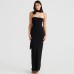 Fashionable and Sexy Wrapped Chest One line Neck Slim Fit Open Backpack Hip Dress for Women