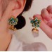 Medieval style high-end oil dripping rose gradient earrings literary retro versatile design earrings