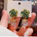 Medieval style high-end oil dripping rose gradient earrings literary retro versatile design earrings