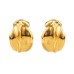 Irregular retro earrings, elegant Hong Kong style geometric flower bud metal texture earrings