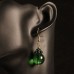 Hand-beaded green glass elegant long purple stone necklace
