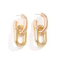 Metal wind circular ring thick chain earrings minimalist geometric earrings for women