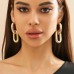 Metal wind circular ring thick chain earrings minimalist geometric earrings for women