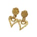 Irregular European and American retro love hollow earrings pleated exaggerated earrings