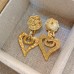 Irregular European and American retro love hollow earrings pleated exaggerated earrings