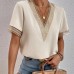 Lace lace short sleeved chiffon top for women's clothing