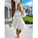 Sexy lace and lace temperament long sleeved dress