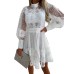 Sexy lace and lace temperament long sleeved dress