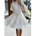 Sexy lace and lace temperament long sleeved dress