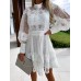 Sexy lace and lace temperament long sleeved dress