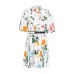 Standing collar short sleeved high waisted slimming waistband dress
