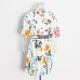 Standing collar short sleeved high waisted slimming waistband dress