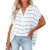 New short sleeved thin V-neck pullover shirt loose fitting shirt for women