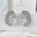 Fashionable geometric irregular colored zirconium petals European and American earrings