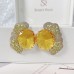 Fashionable geometric irregular colored zirconium petals European and American earrings