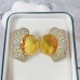 Fashionable geometric irregular colored zirconium petals European and American earrings