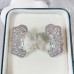Fashionable geometric irregular colored zirconium petals European and American earrings