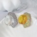 Fashionable geometric irregular colored zirconium petals European and American earrings