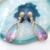 Gradient color purple zircon earrings new style fashionable and personalized water drop earrings