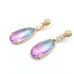 Gradient color purple zircon earrings new style fashionable and personalized water drop earrings