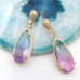 Gradient color purple zircon earrings new style fashionable and personalized water drop earrings