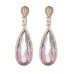 Gradient color purple zircon earrings new style fashionable and personalized water drop earrings