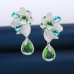 Light luxury micro-paved zircon earrings, women's fashionable design, elegant water drop shape earrings
