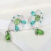 Light luxury micro-paved zircon earrings, women's fashionable design, elegant water drop shape earrings