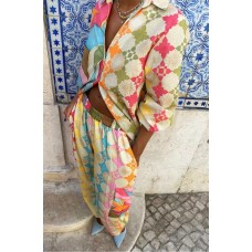 Fashionable printed casual commuting suit