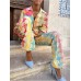 Fashionable printed casual commuting suit