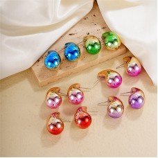 Gradient color hollow water drop earrings fashion trendy simple chubby water drop earrings for women