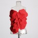 Fashionable Hot Girl Style Tube Top Three-dimensional Flower Slimming Short Top
