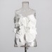 Fashionable Hot Girl Style Tube Top Three-dimensional Flower Slimming Short Top