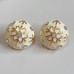 Hong Kong style retro palace four seasons style round enamel personalized earrings