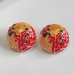 Hong Kong style retro palace four seasons style round enamel personalized earrings