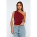 Diagonal Shoulder Sleeveless Sexy T-shirt Design Sense Slim Fit Top